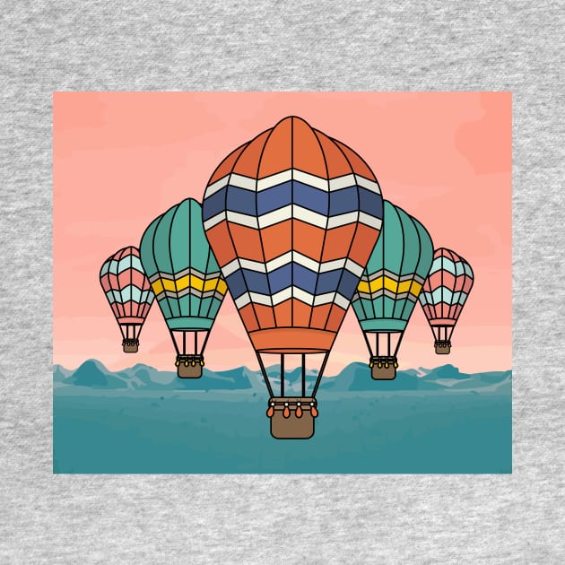 Retro Hot Air Balloons Balloon Ride by flofin